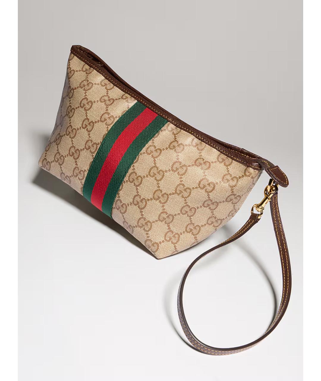 GUCCI Бежевая сумка через плечо из канвы, фото 6