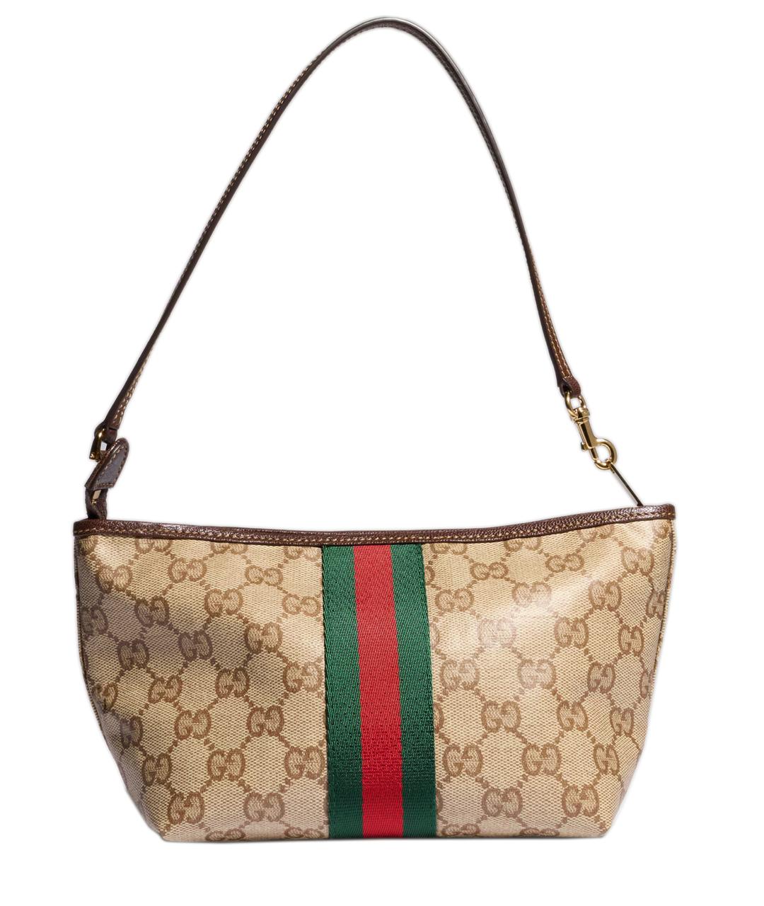 GUCCI Бежевая сумка через плечо из канвы, фото 1