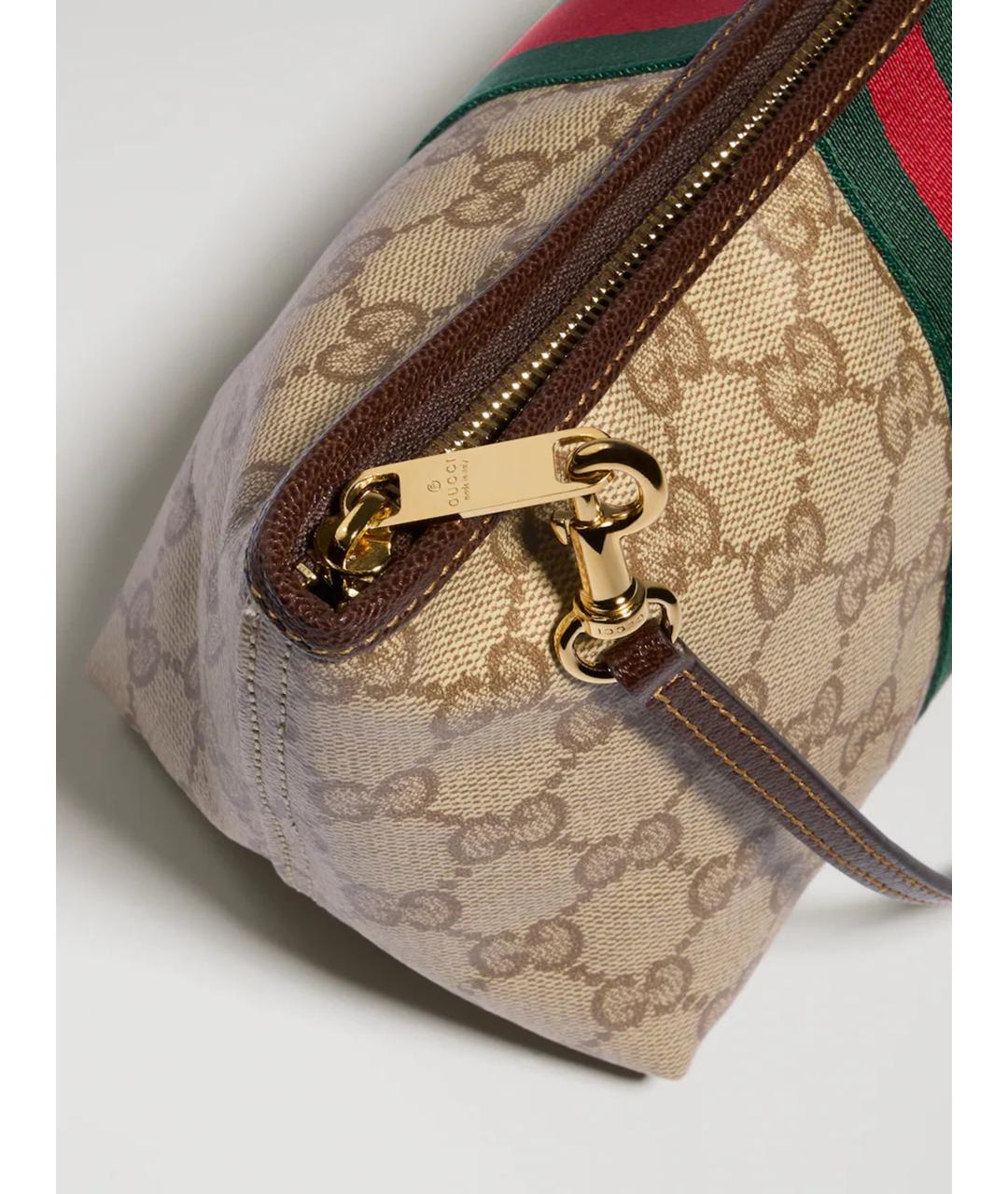 GUCCI Бежевая сумка через плечо из канвы, фото 5