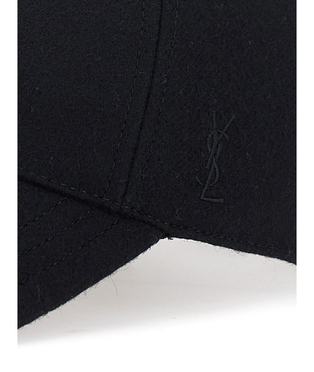SAINT LAURENT Черная шерстяная кепка/бейсболка, фото 3
