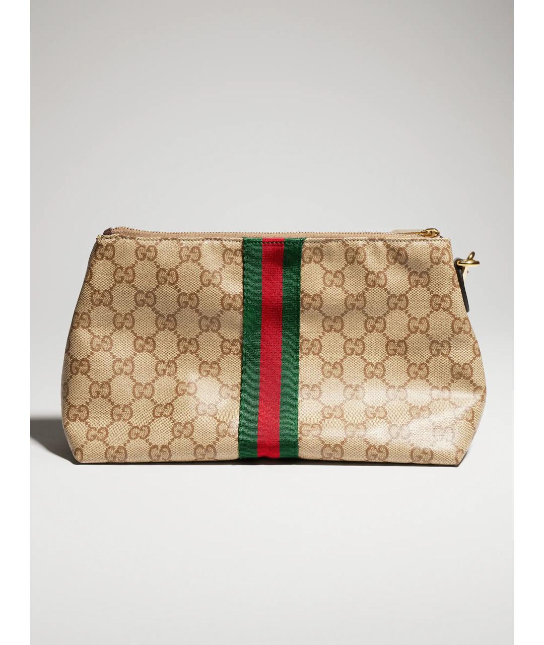 GUCCI Бежевая барсетка из канвы, фото 4