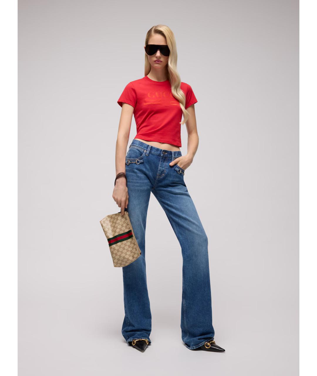 GUCCI Бежевая барсетка из канвы, фото 3