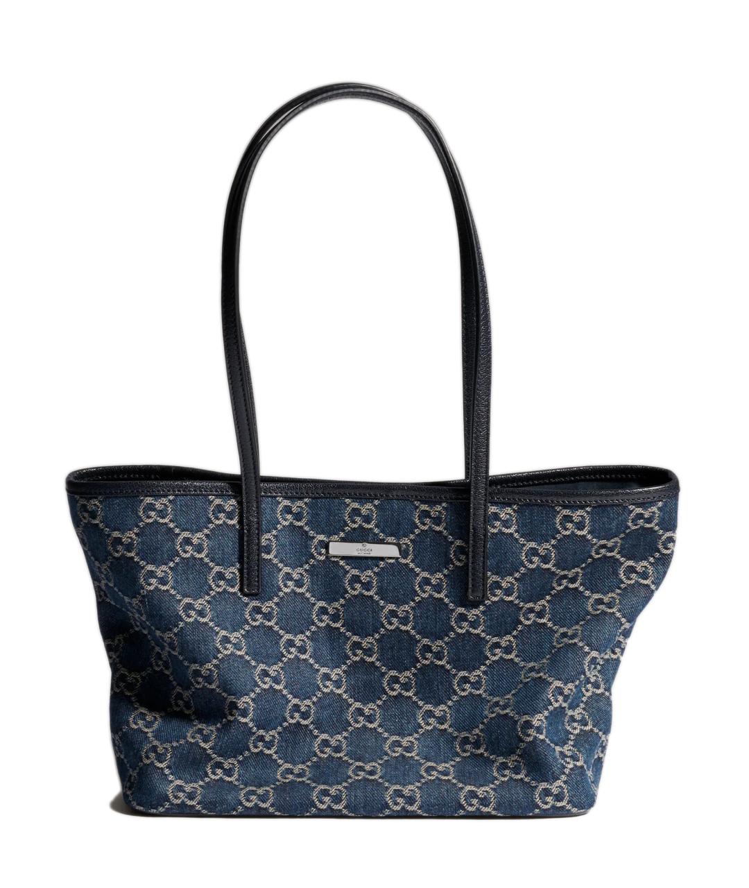 GUCCI Синяя сумка тоут из канвы, фото 1