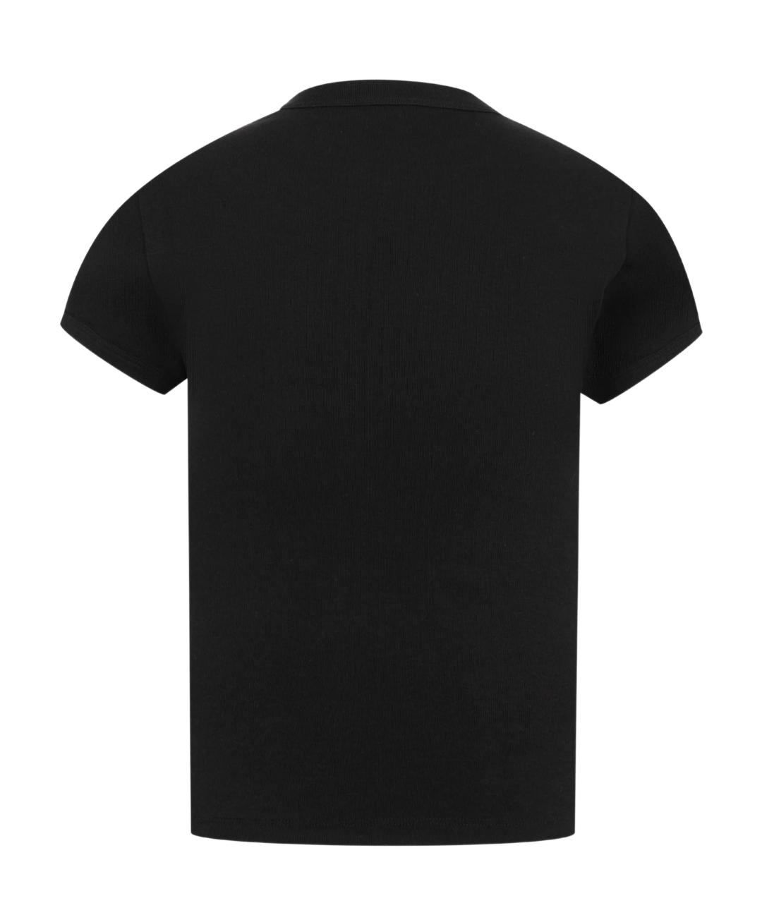 SAINT LAURENT Черная хлопковая футболка, фото 2