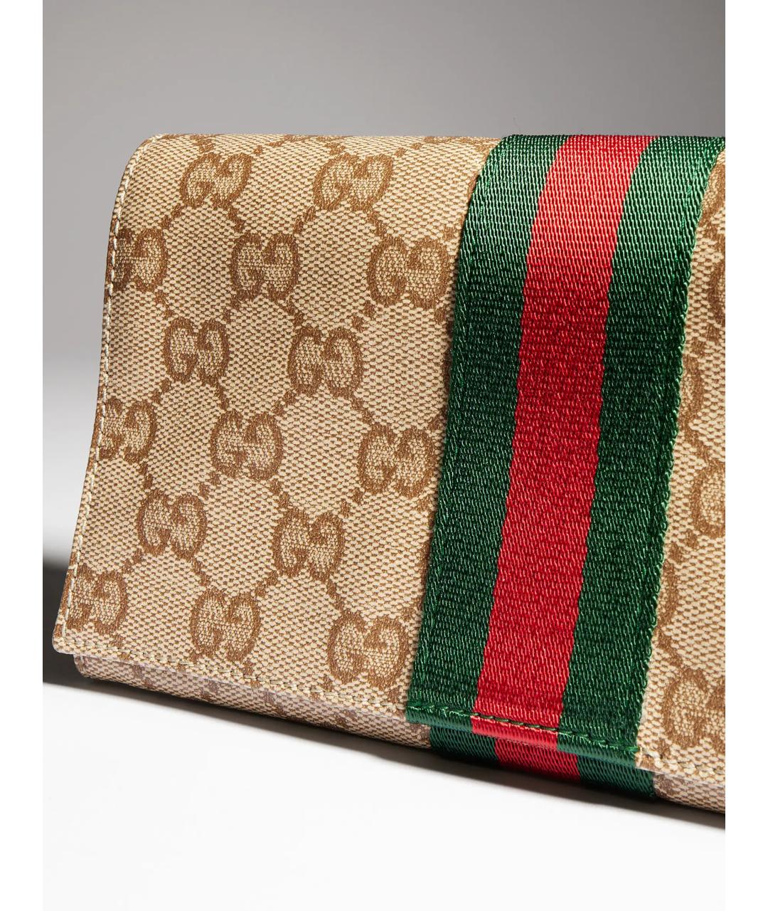 GUCCI Бежевая сумка через плечо из канвы, фото 6