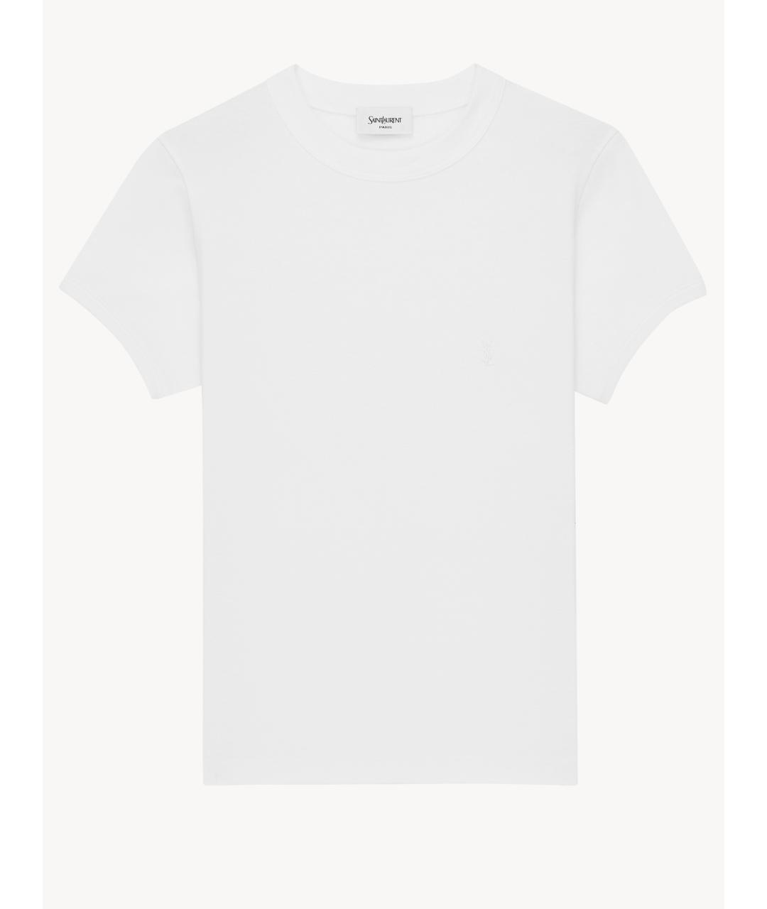 SAINT LAURENT Белая хлопковая футболка, фото 4