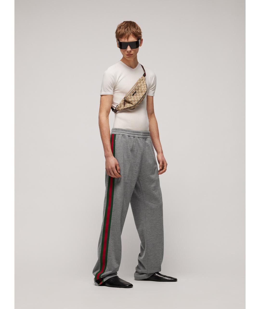GUCCI Бежевая поясная сумка из канвы, фото 2
