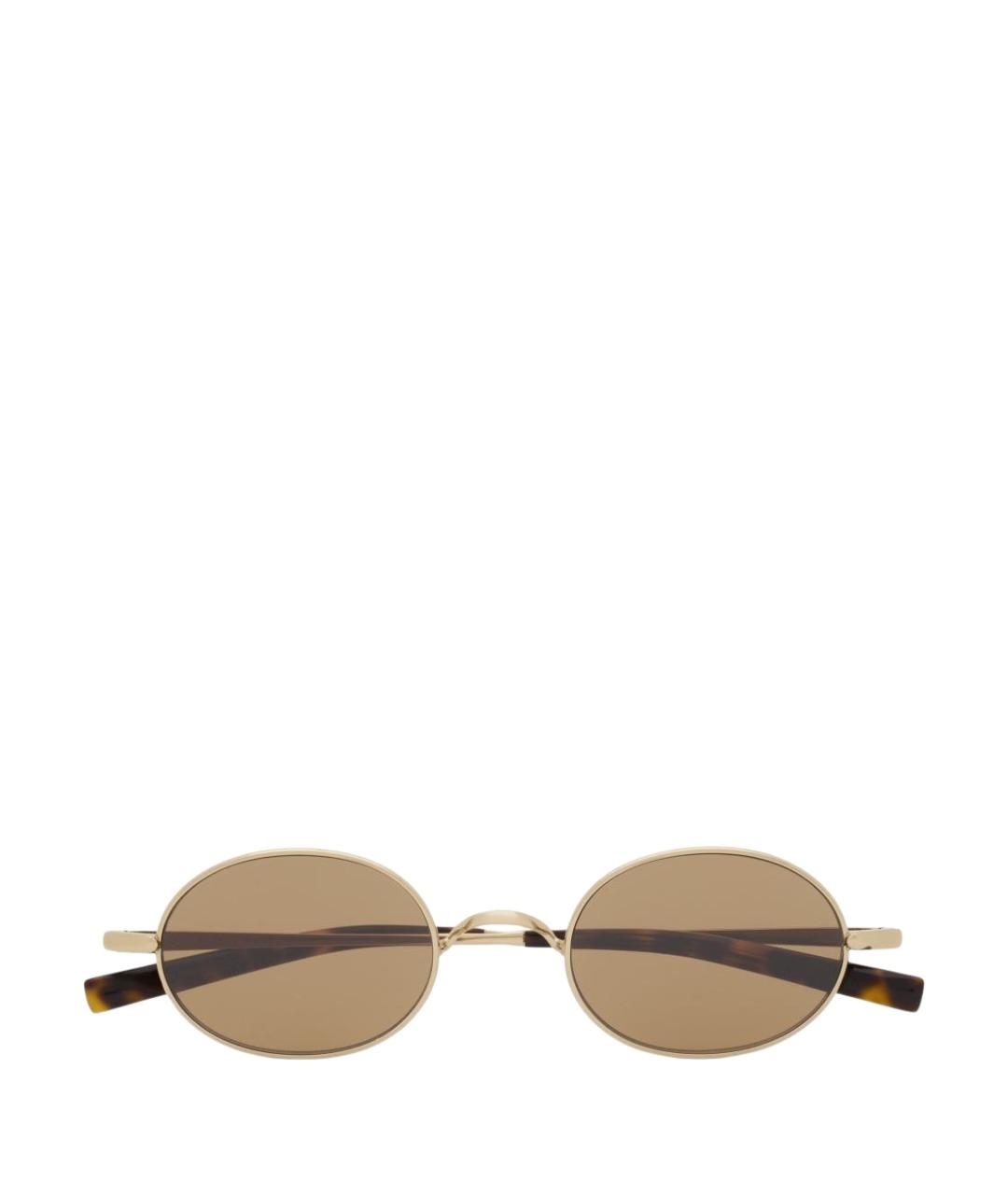 SAINT LAURENT Золотые металлические солнцезащитные очки, фото 1