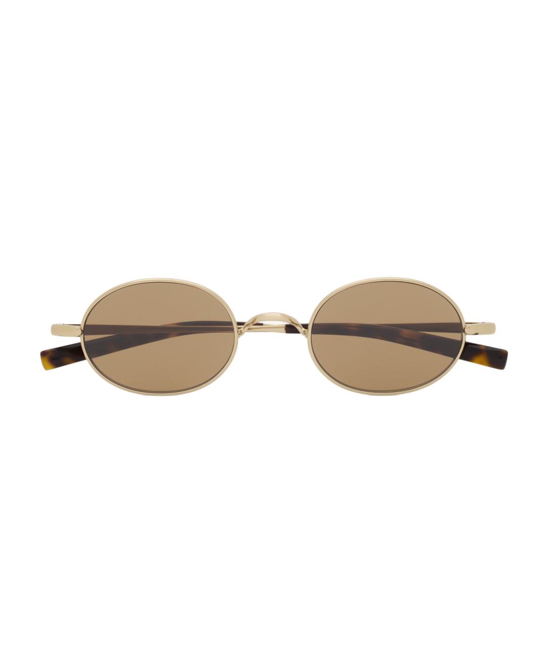 SAINT LAURENT Золотые металлические солнцезащитные очки, фото 3