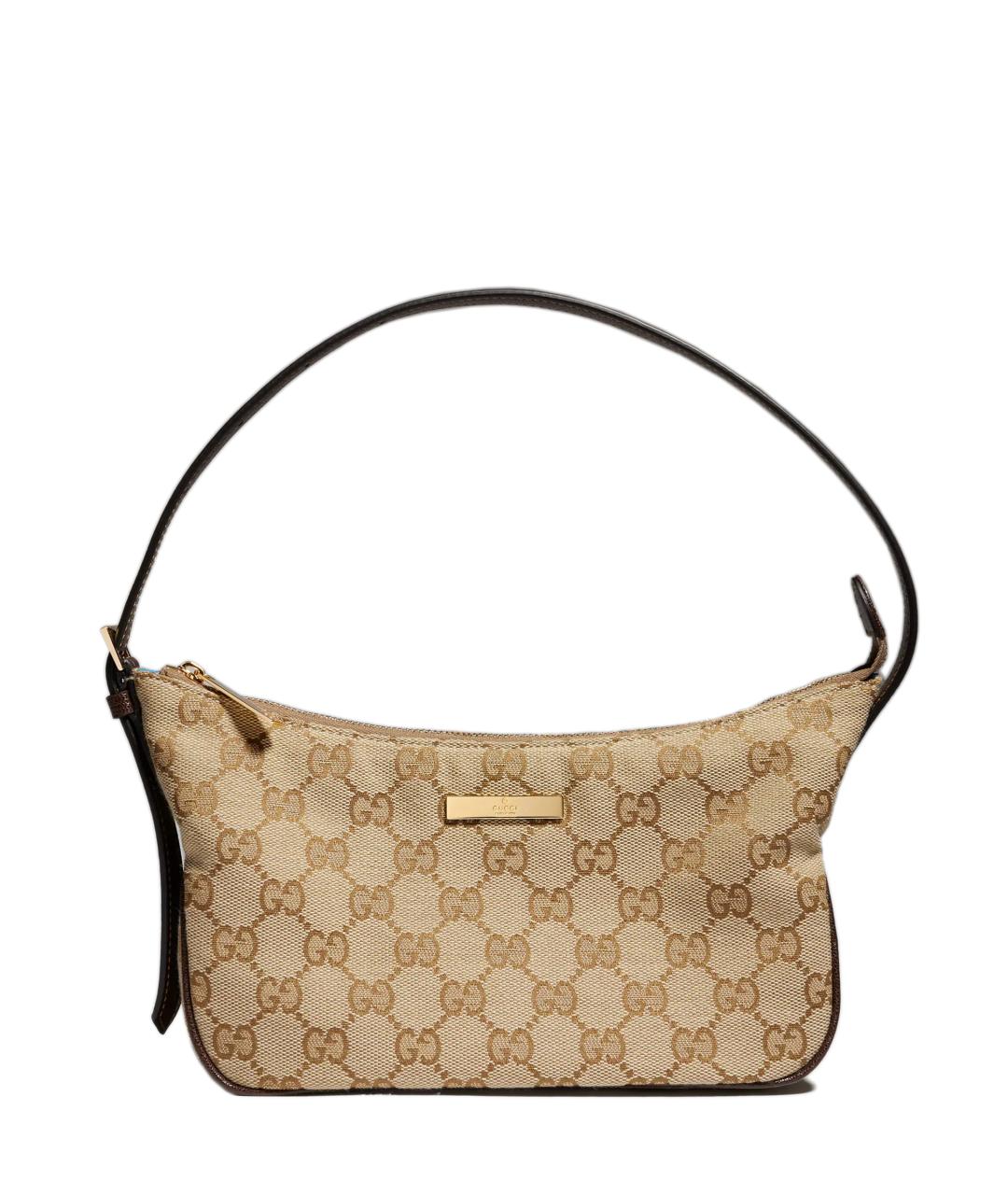 GUCCI Бежевая сумка через плечо из канвы, фото 1
