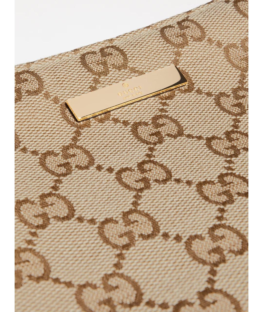 GUCCI Бежевая сумка через плечо из канвы, фото 5