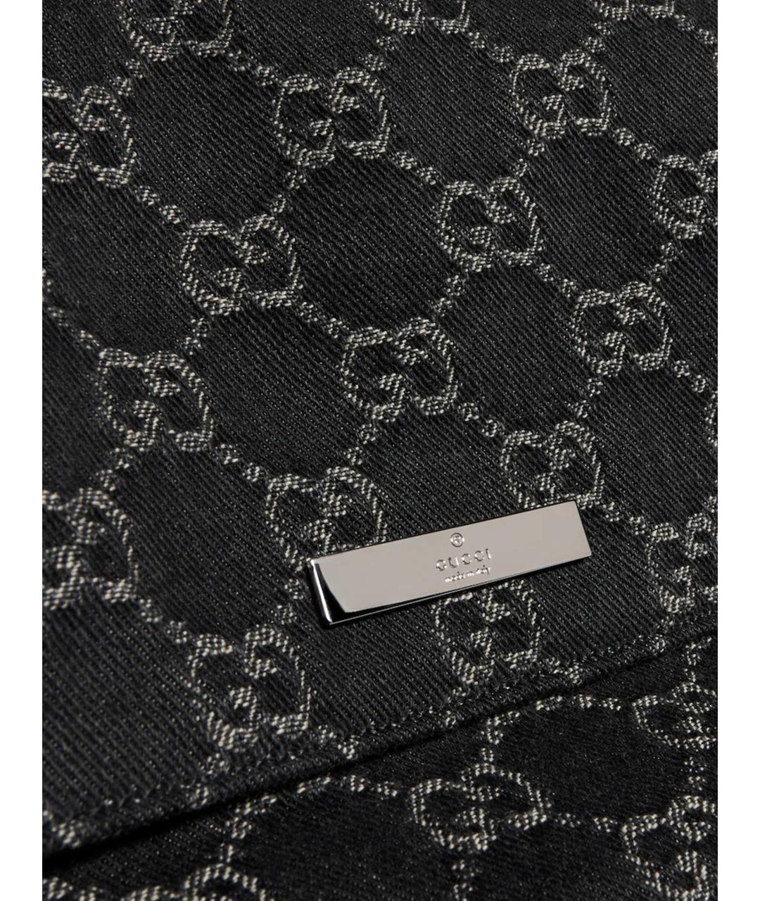 GUCCI Черная сумка через плечо из канвы, фото 5