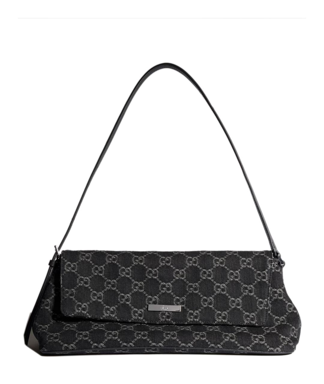 GUCCI Черная сумка через плечо из канвы, фото 1