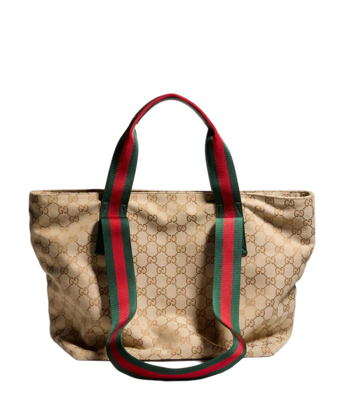 GUCCI Бежевая сумка тоут из канвы, фото 1