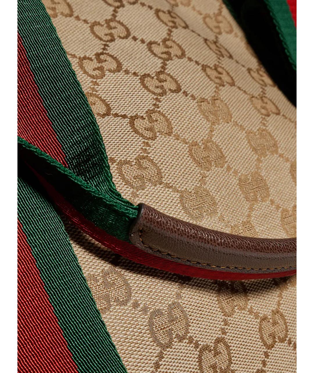 GUCCI Бежевая сумка тоут из канвы, фото 8