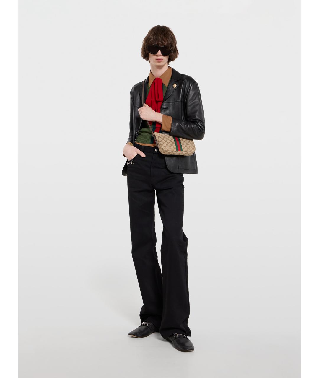 GUCCI Бежевая сумка на плечо из канвы, фото 2