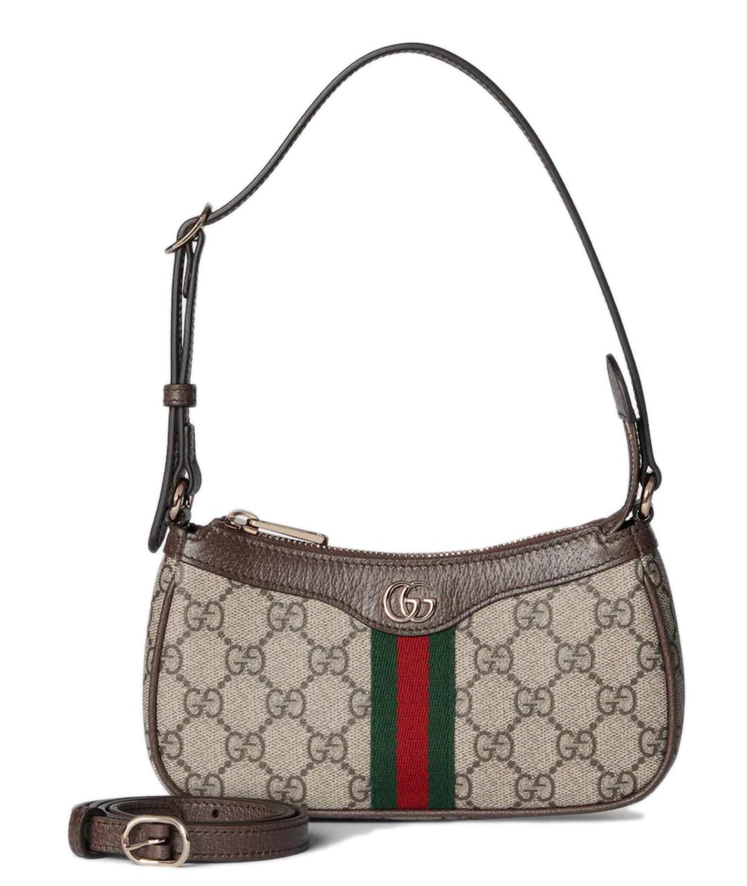 GUCCI Бежевая сумка через плечо из канвы, фото 1