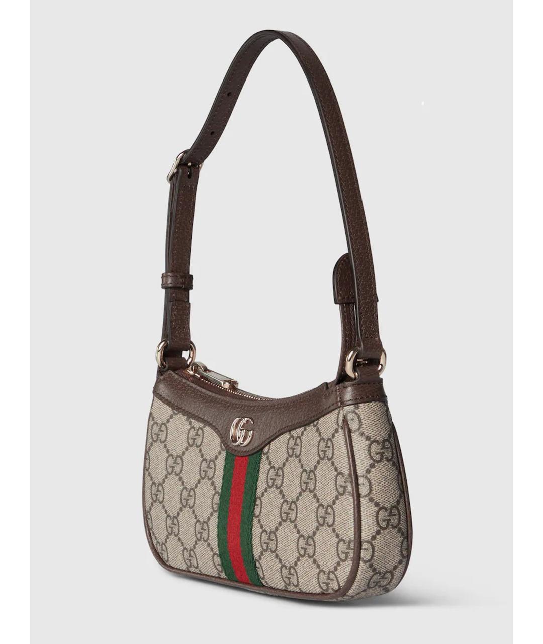 GUCCI Бежевая сумка через плечо из канвы, фото 3