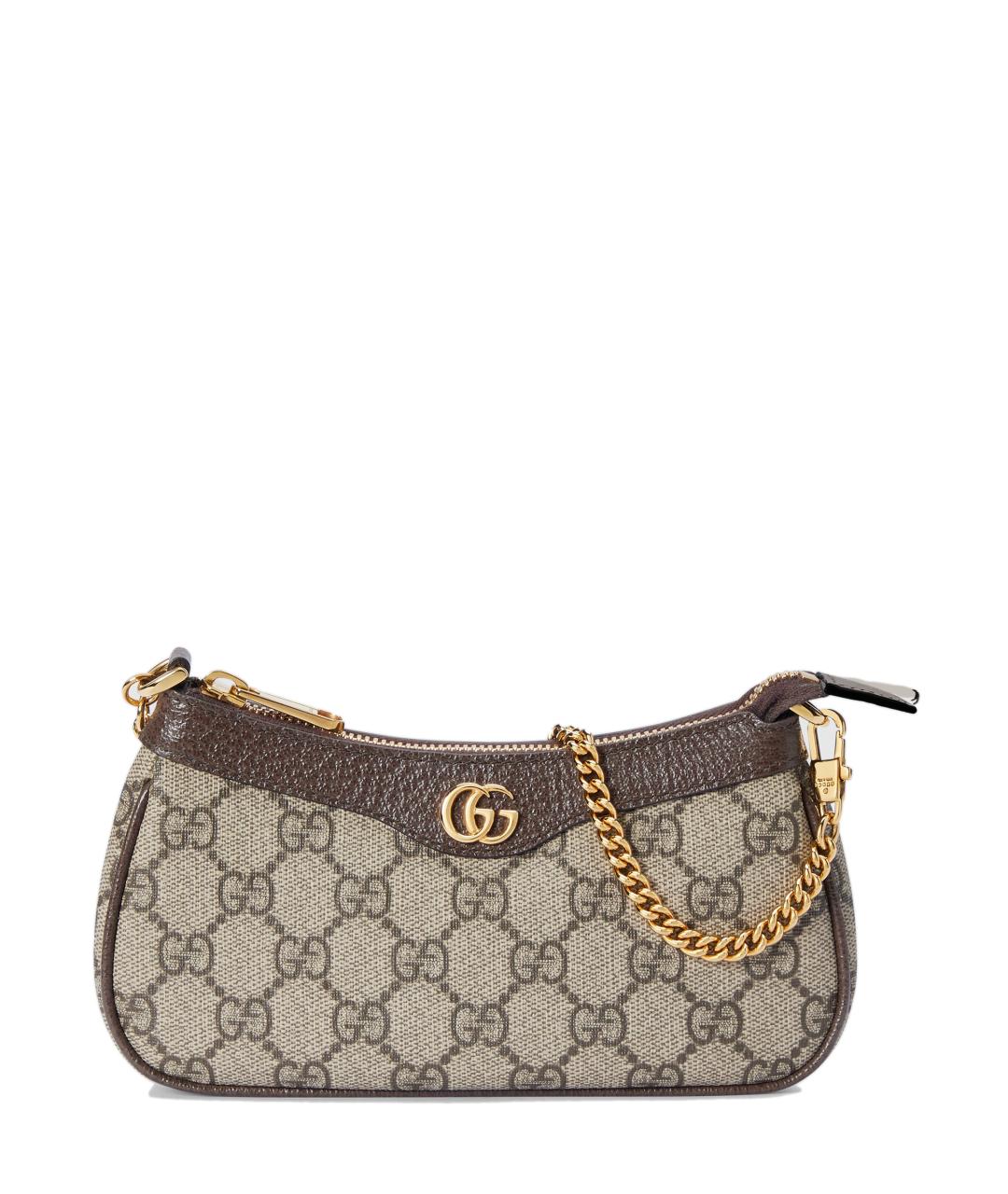 GUCCI Бежевая сумка через плечо из канвы, фото 1