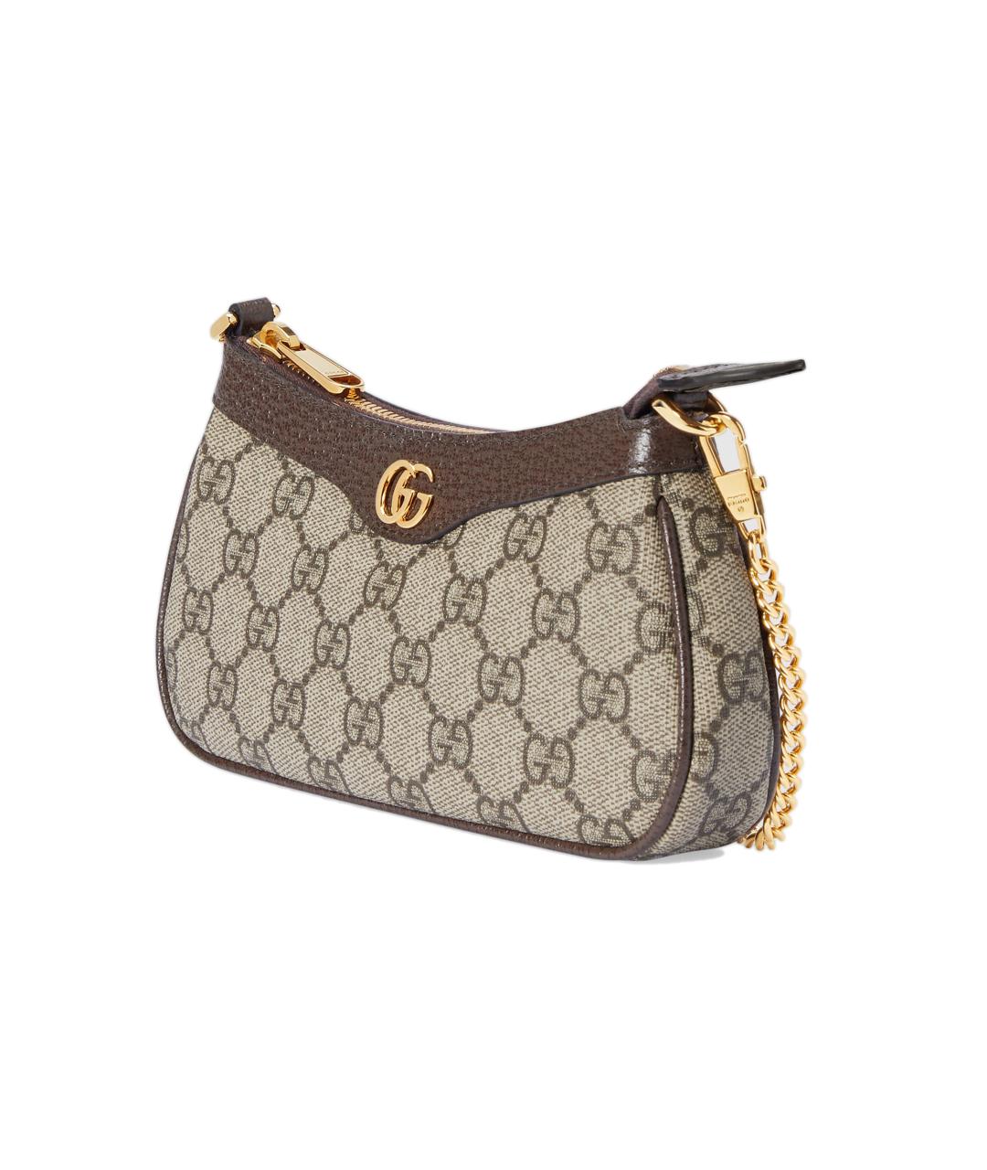 GUCCI Бежевая сумка через плечо из канвы, фото 3