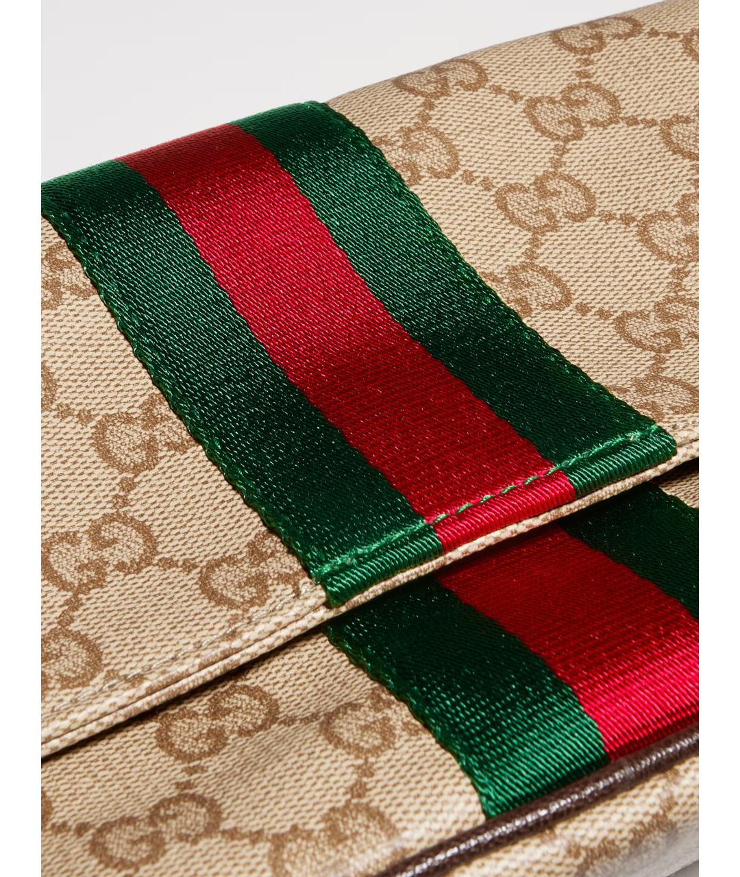 GUCCI Бежевая сумка через плечо из канвы, фото 6