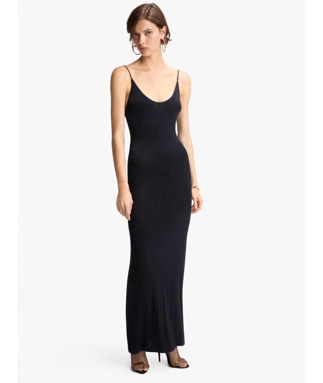 SAINT LAURENT Черное вискозное платье, фото 2