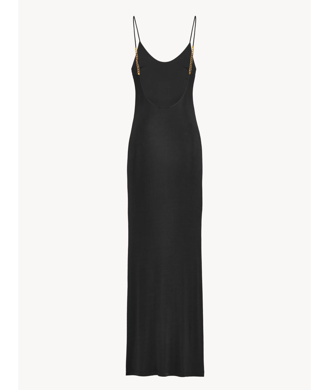 SAINT LAURENT Черное вискозное платье, фото 3