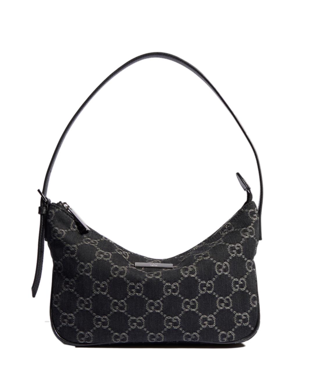 GUCCI Черная сумка через плечо из канвы, фото 1