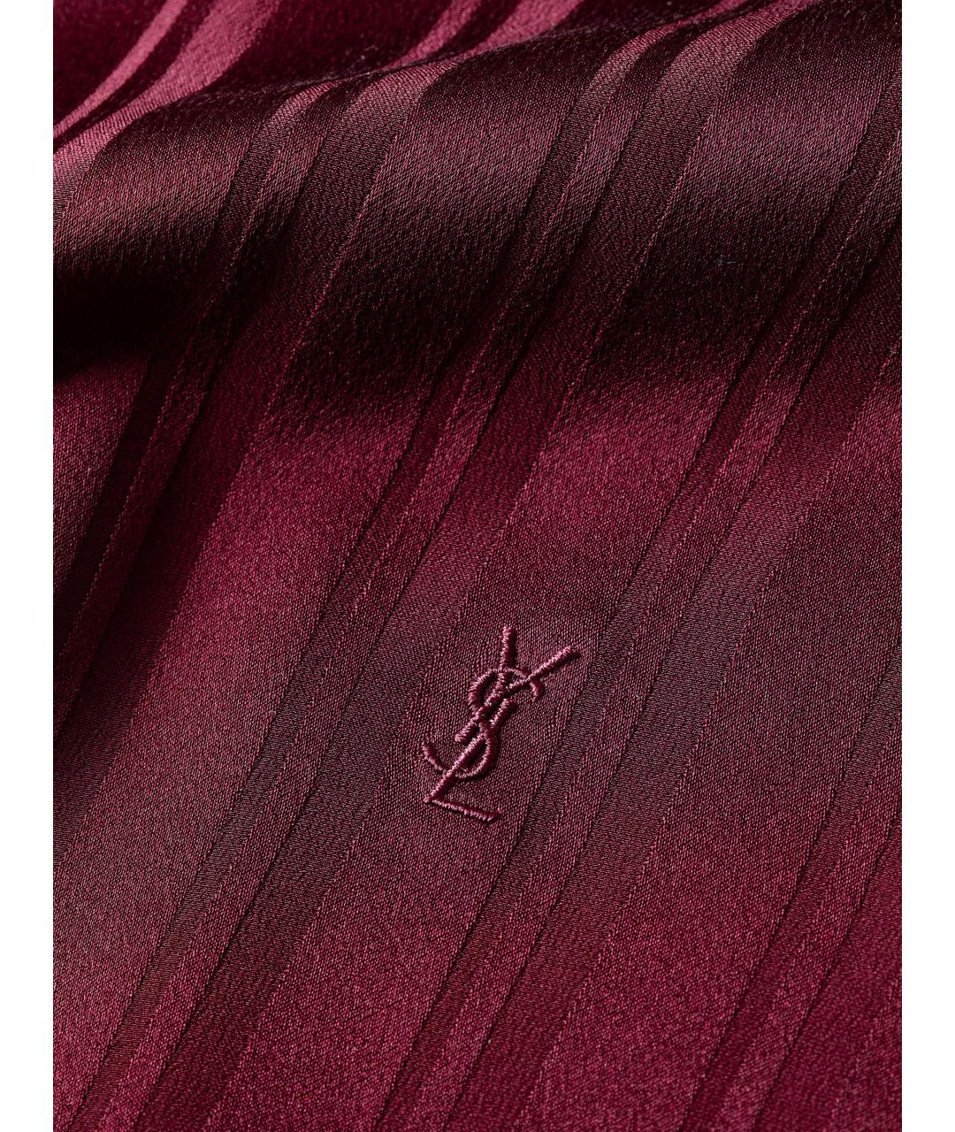 SAINT LAURENT Бордовая шелковая блузы, фото 5