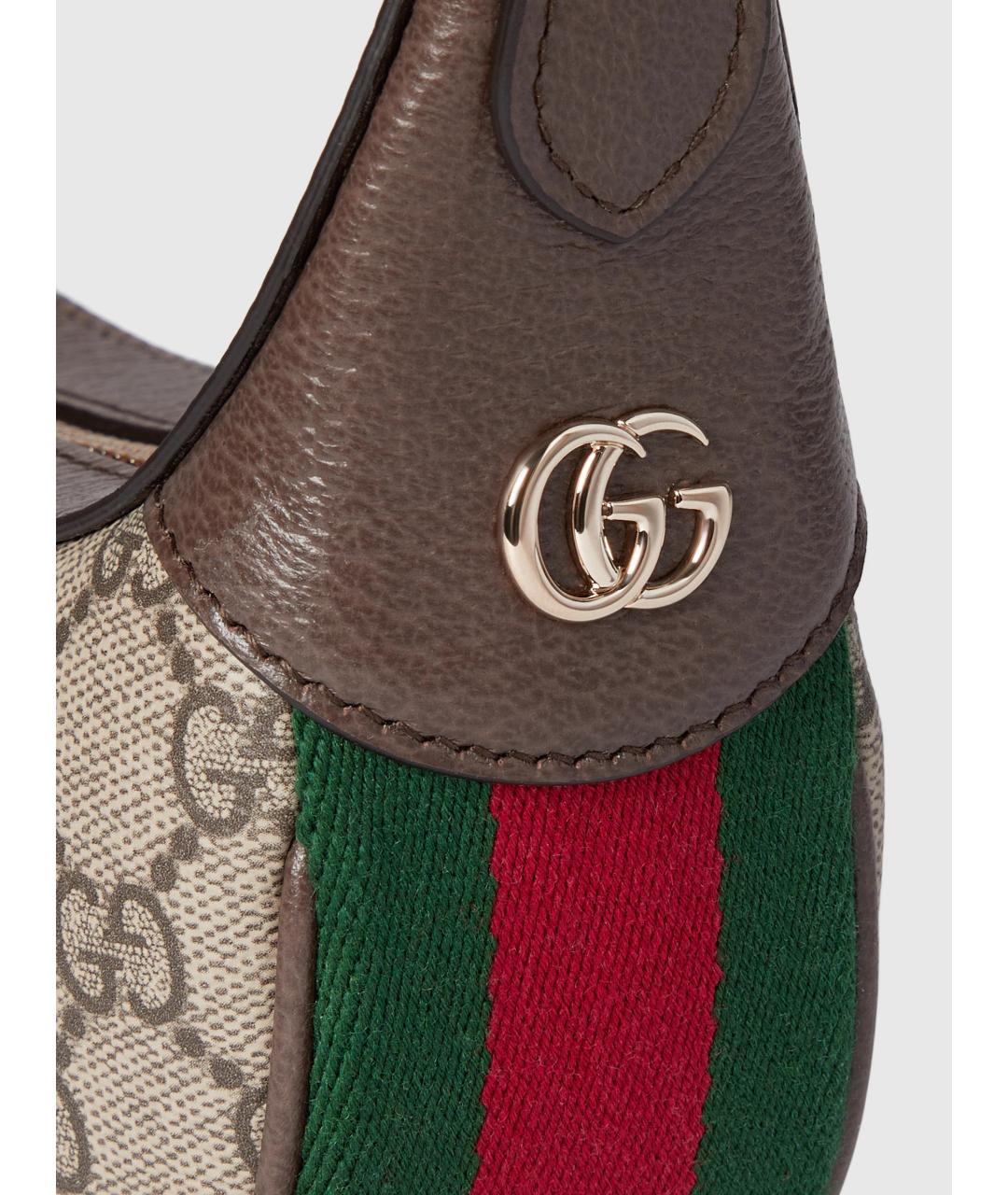 GUCCI Бежевая сумка с короткими ручками из канвы, фото 4