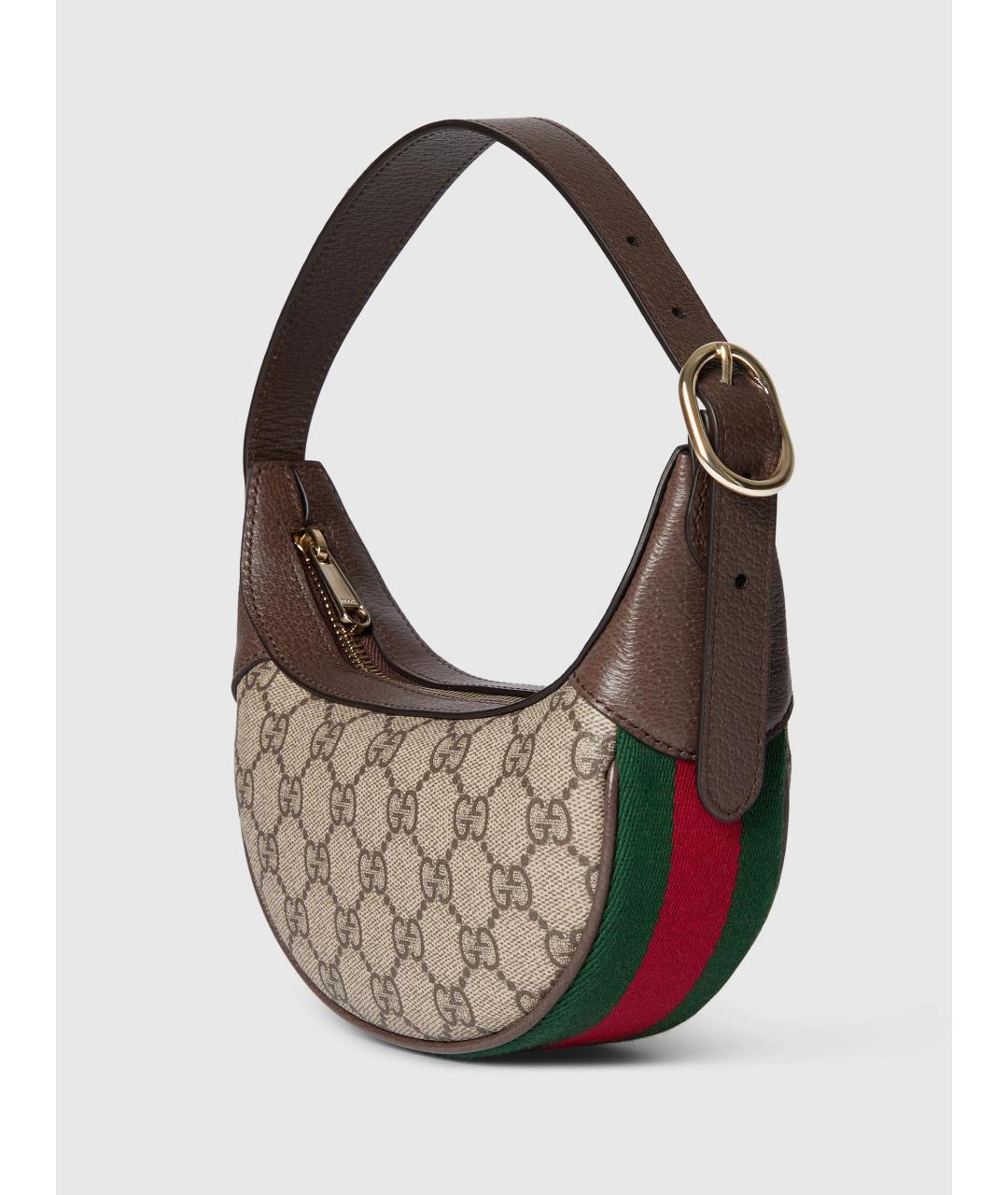 GUCCI Бежевая сумка с короткими ручками из канвы, фото 3