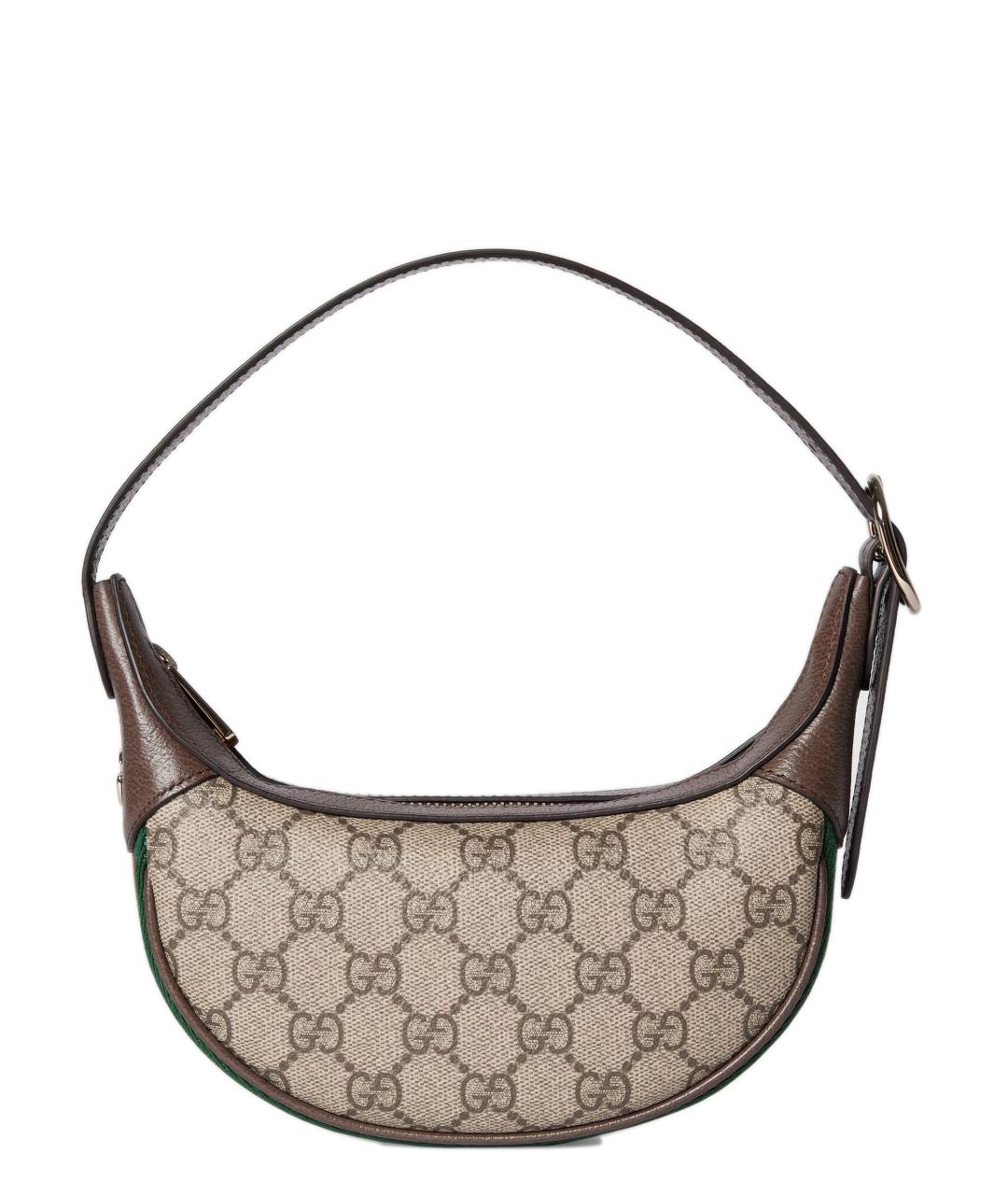 GUCCI Бежевая сумка с короткими ручками из канвы, фото 1