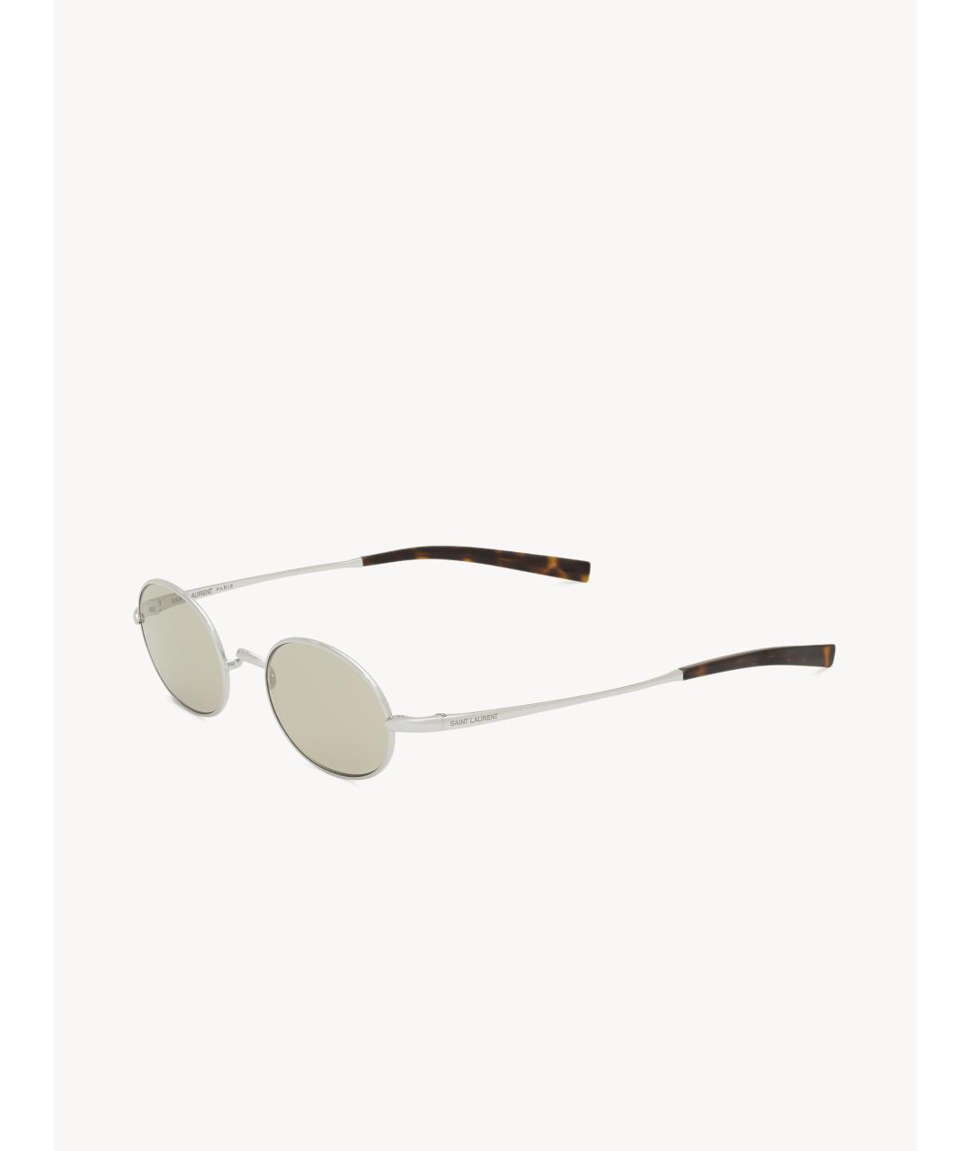 SAINT LAURENT Серебряные металлические солнцезащитные очки, фото 2