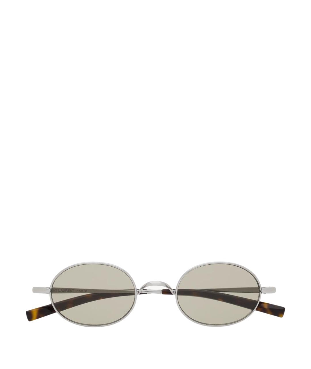 SAINT LAURENT Серебряные металлические солнцезащитные очки, фото 1