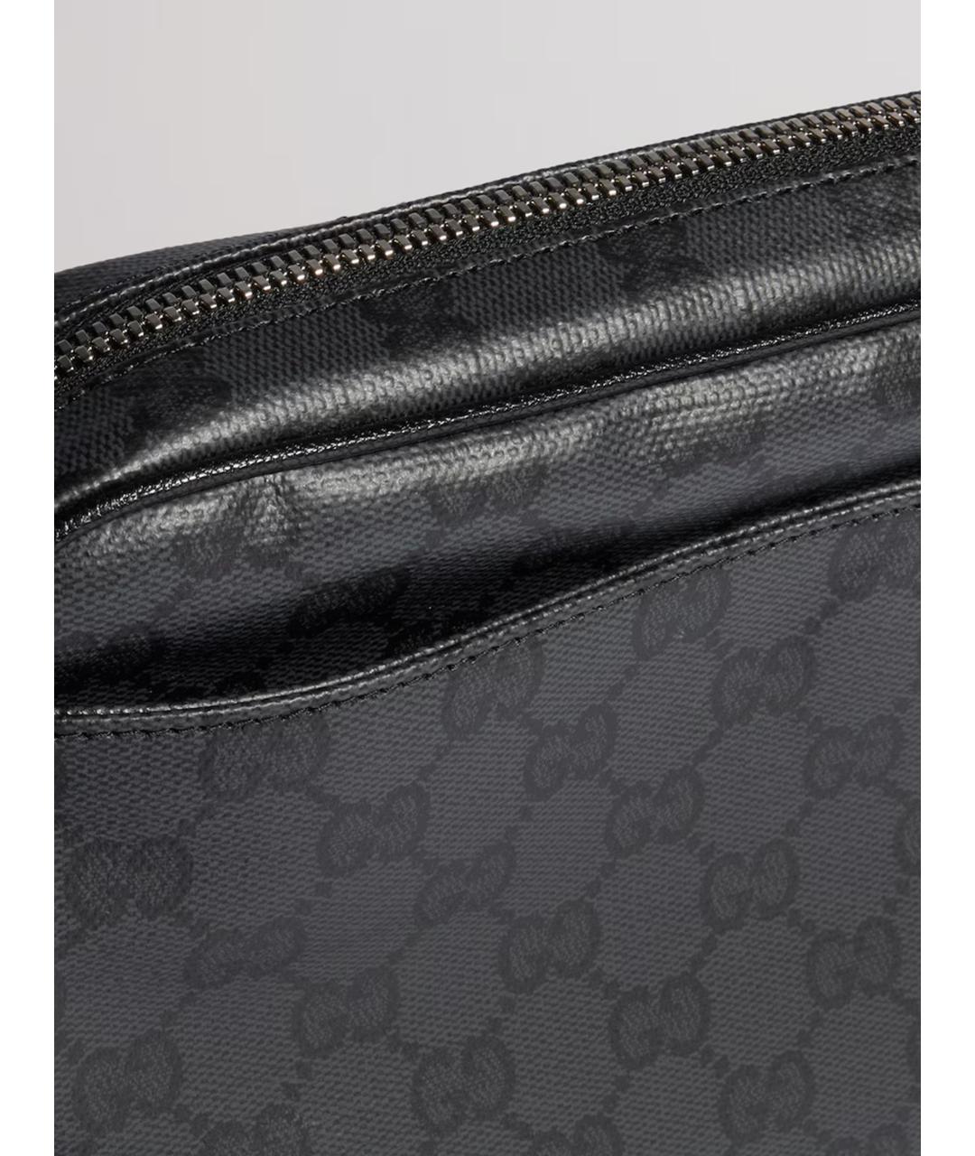 GUCCI Черная сумка на плечо из канвы, фото 6