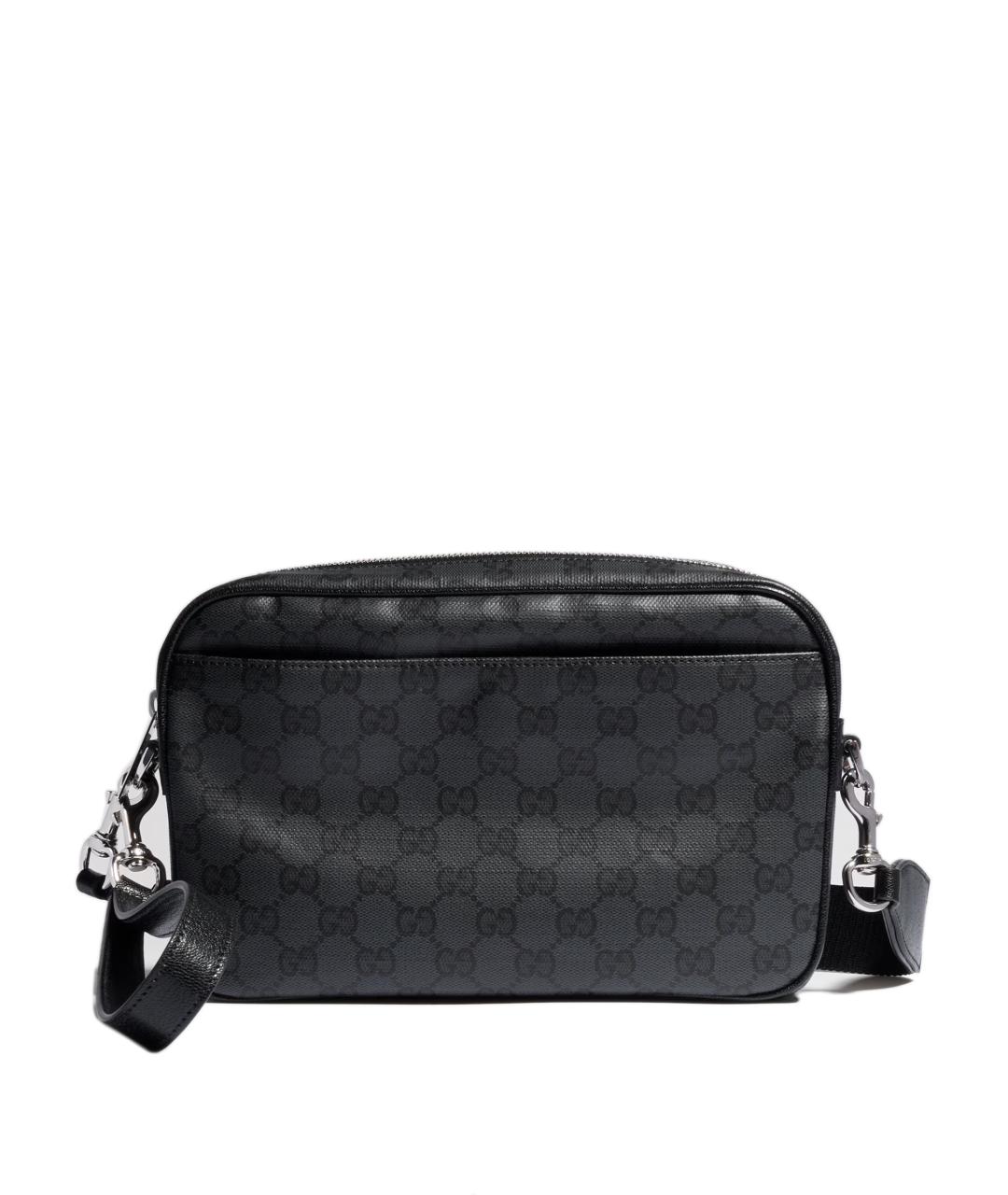 GUCCI Черная сумка на плечо из канвы, фото 1