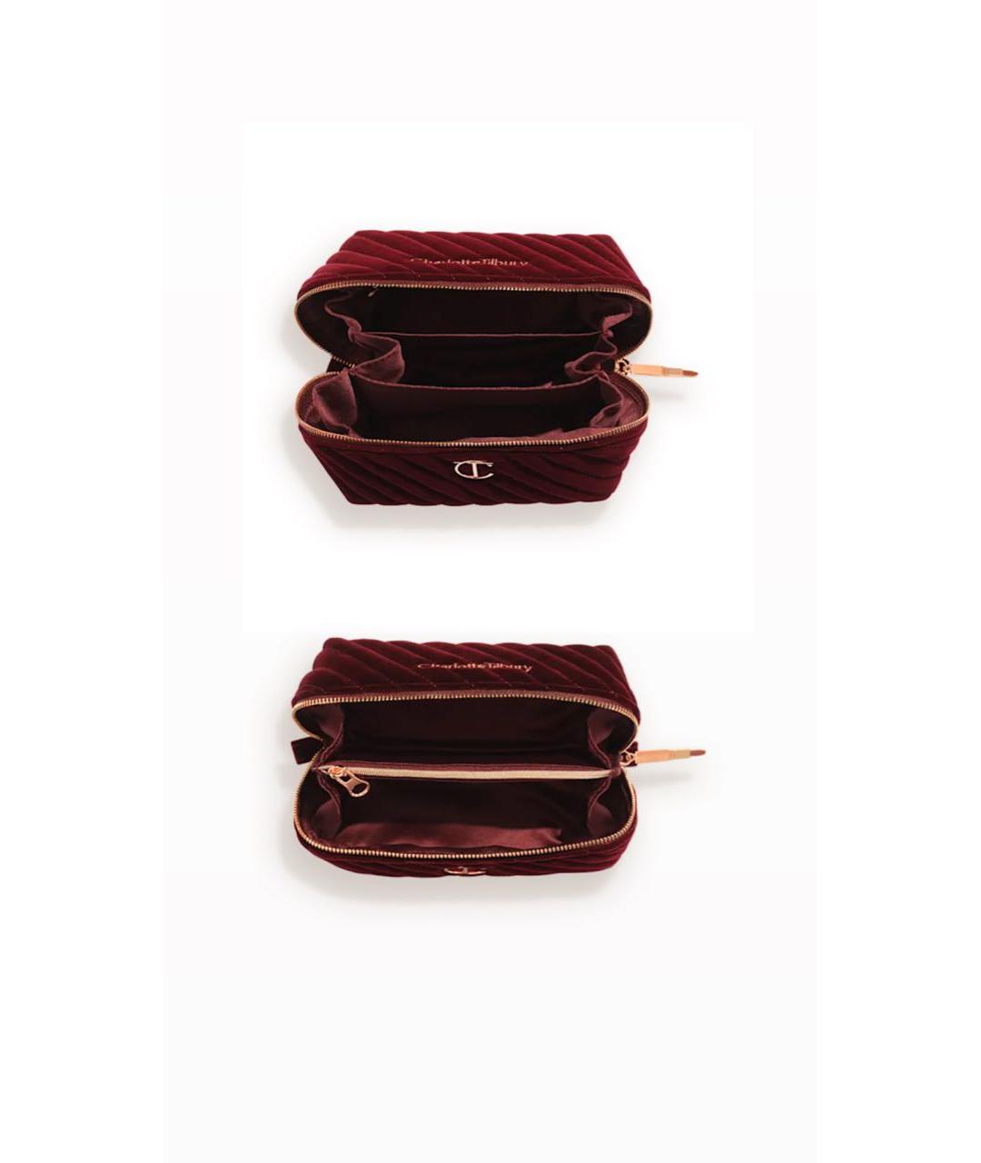 CHARLOTTE TILBURY Бордовая бархатная косметичка, фото 4