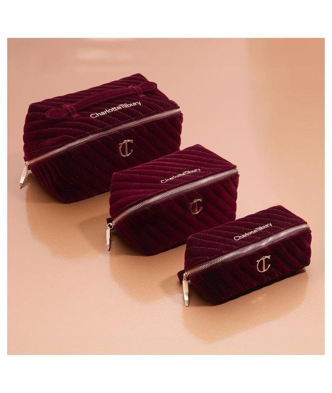 CHARLOTTE TILBURY Бордовая бархатная косметичка, фото 2