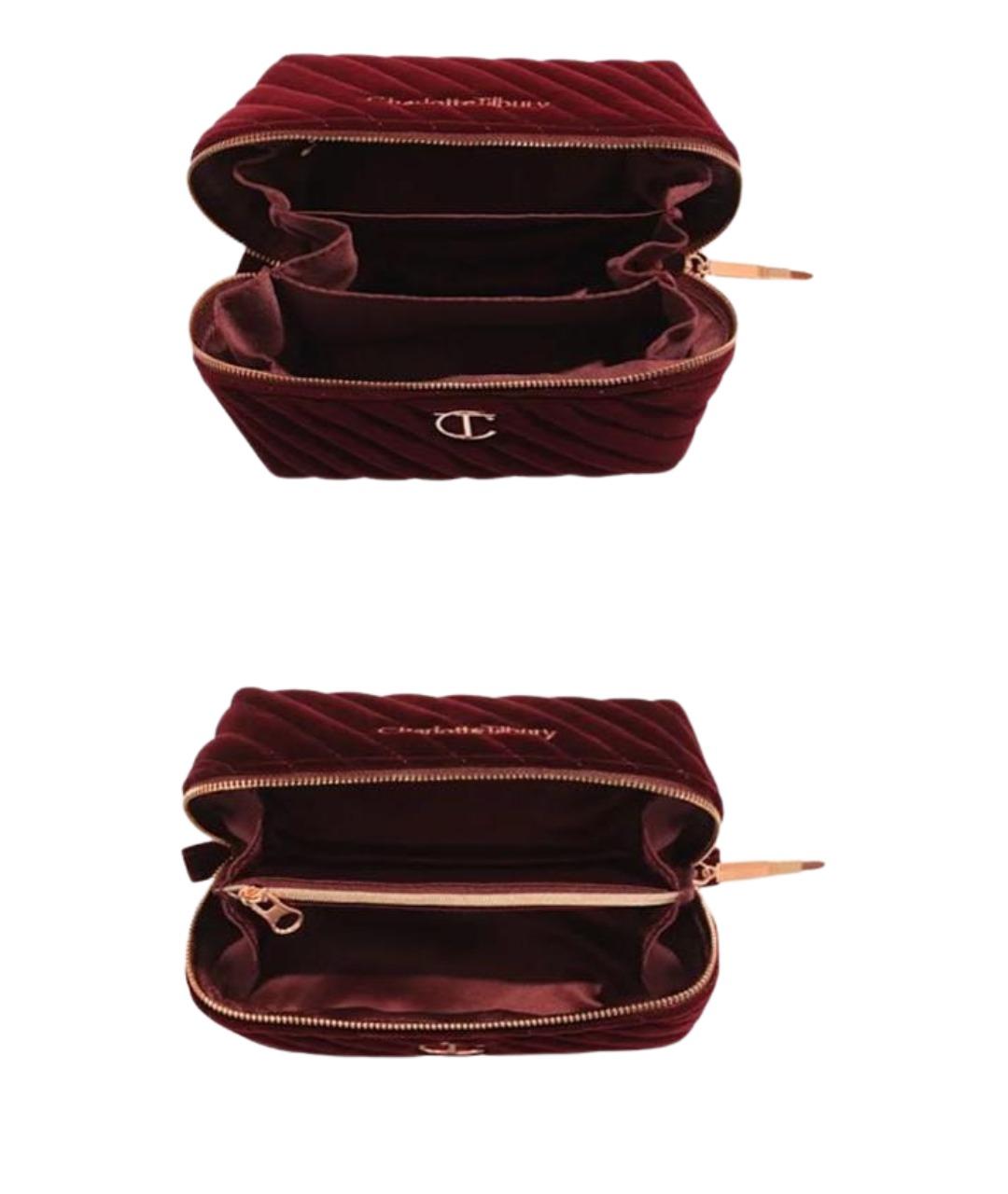 CHARLOTTE TILBURY Бордовая бархатная косметичка, фото 1