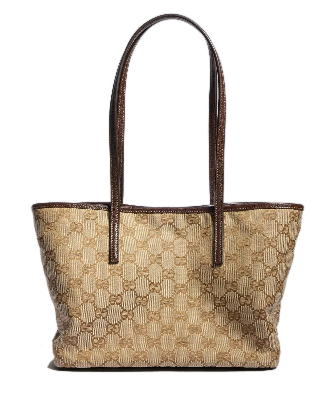 GUCCI Бежевая сумка тоут из канвы, фото 1