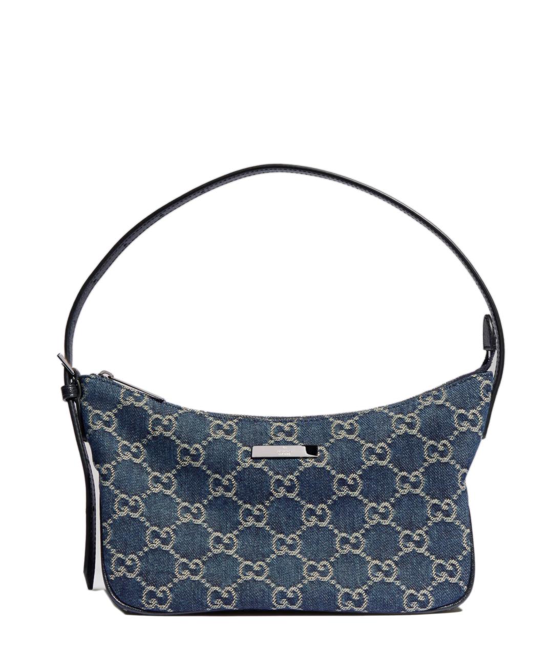 GUCCI Синяя сумка через плечо из канвы, фото 1
