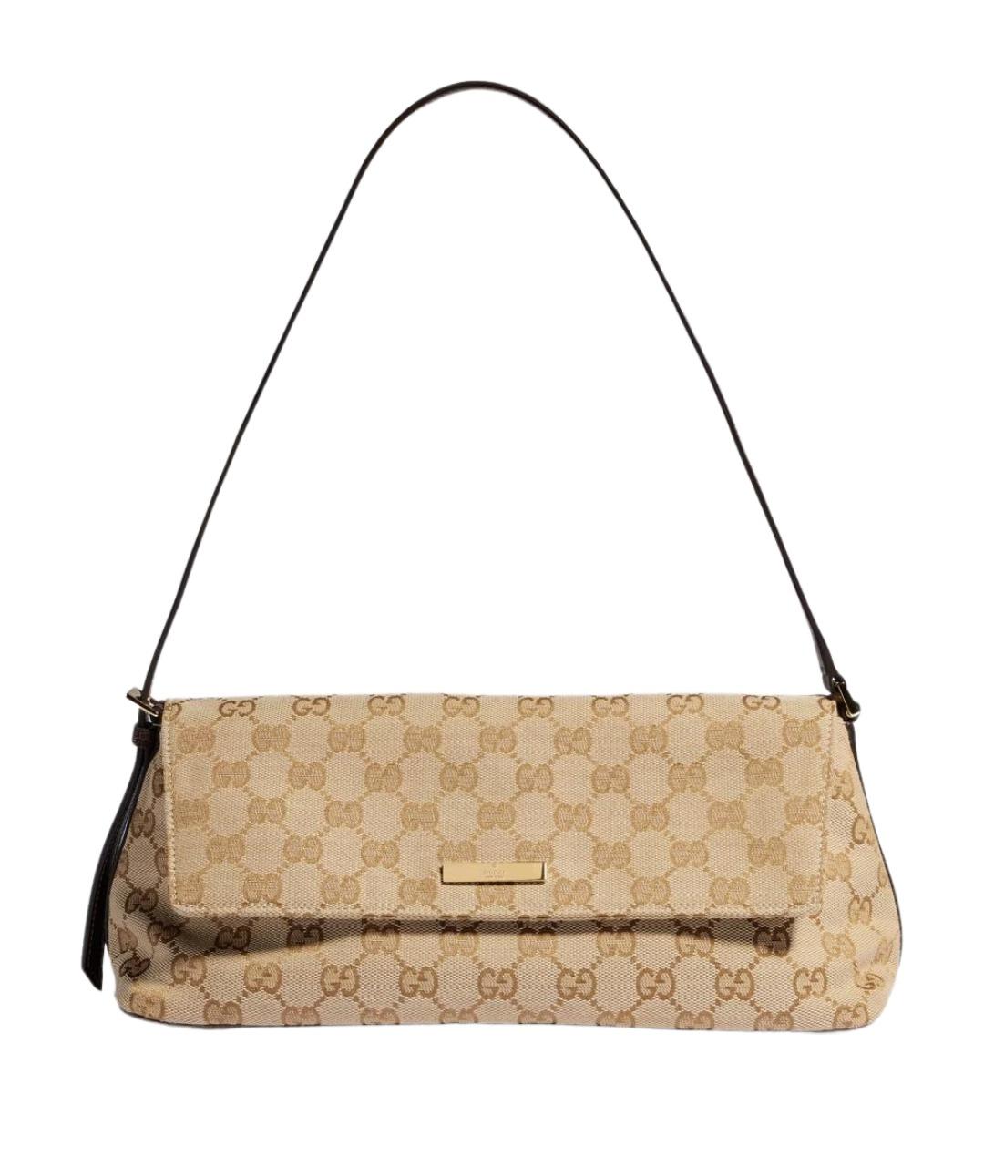 GUCCI Бежевая сумка через плечо из канвы, фото 1