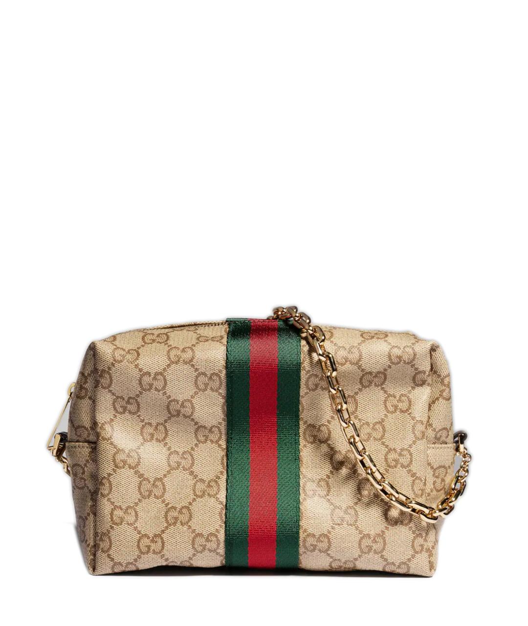 GUCCI Бежевая сумка через плечо из канвы, фото 1