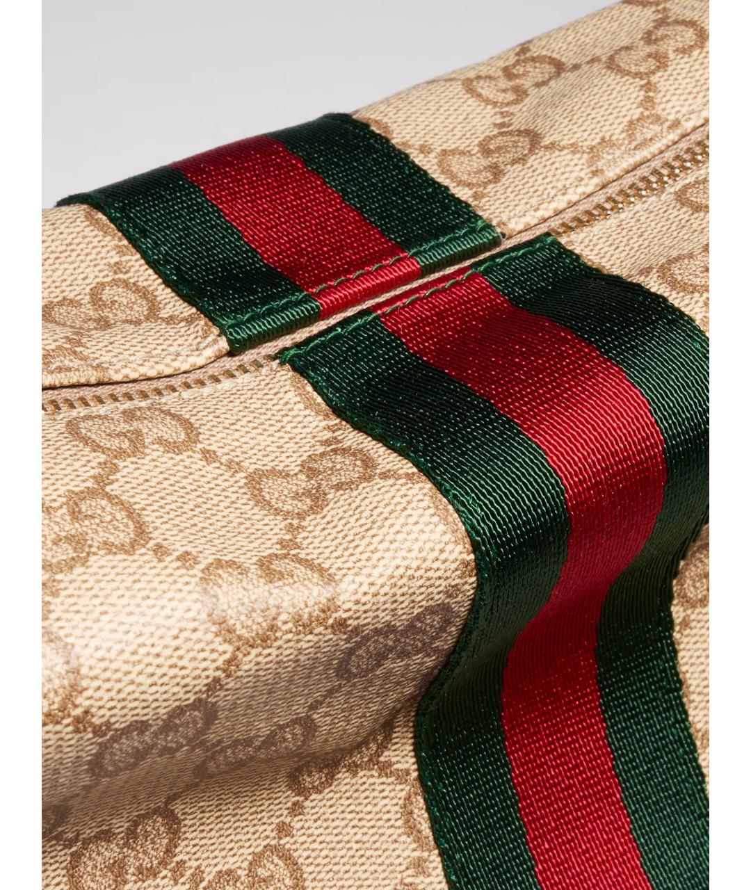 GUCCI Бежевая сумка через плечо из канвы, фото 6
