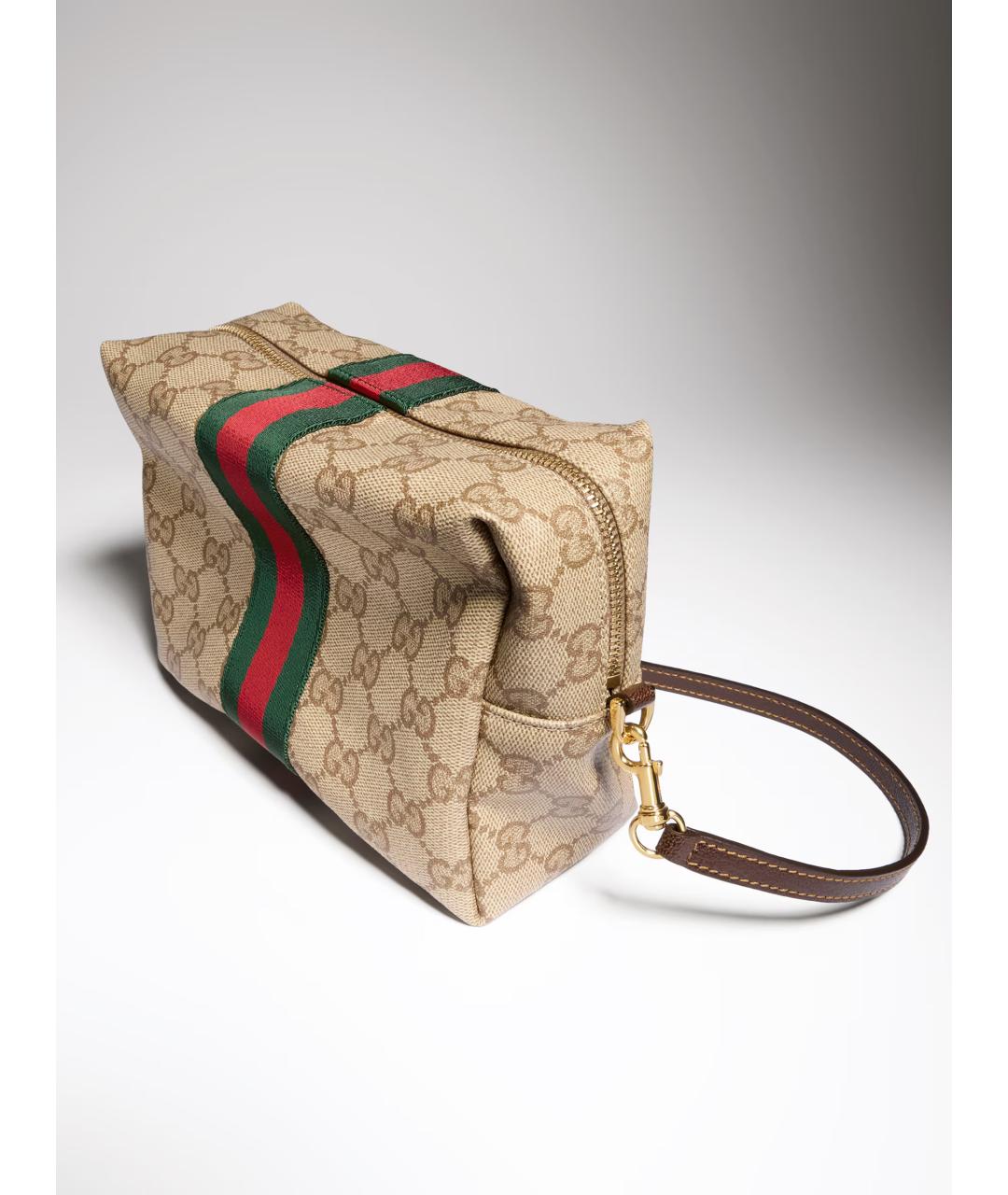 GUCCI Бежевая сумка через плечо из канвы, фото 5
