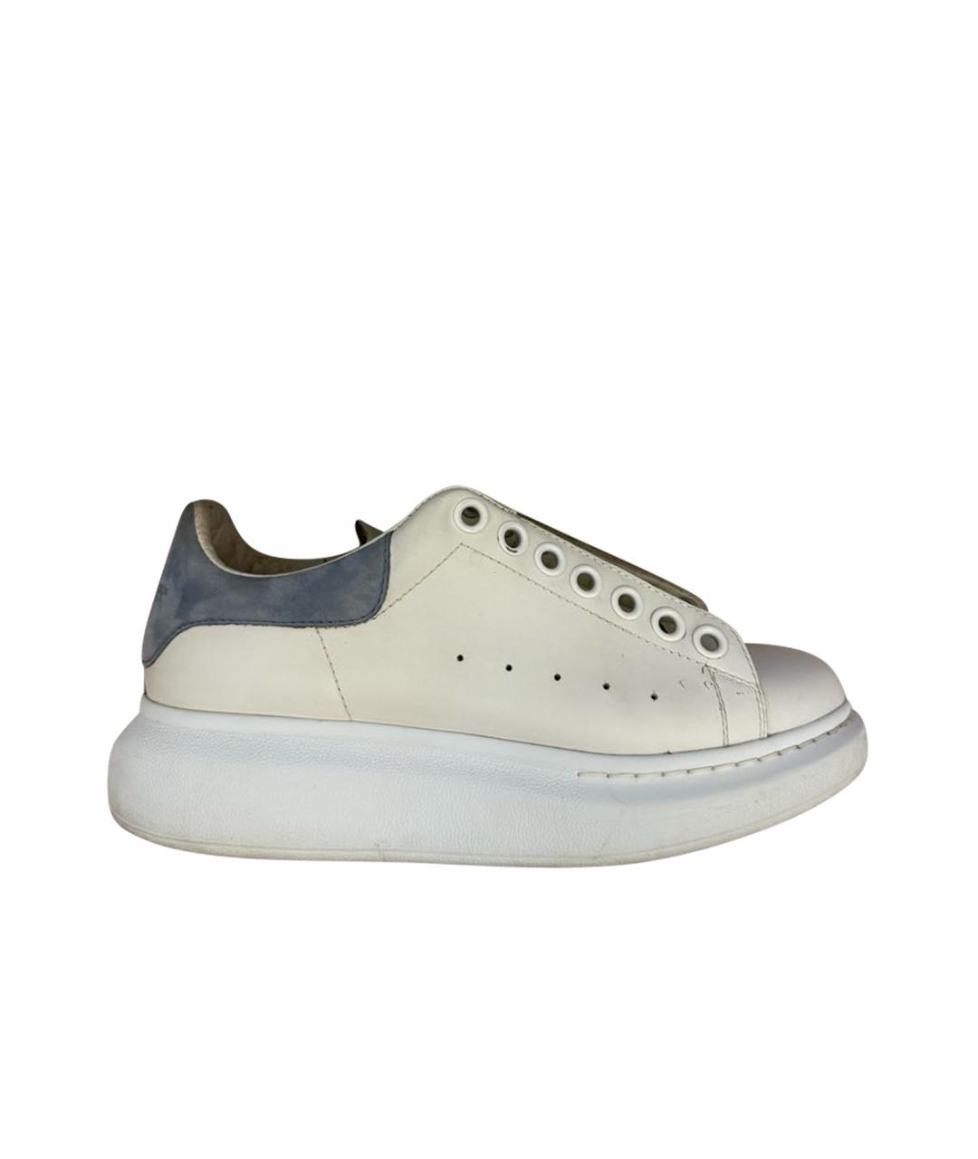 ALEXANDER MCQUEEN Белые кожаные кроссовки, фото 1