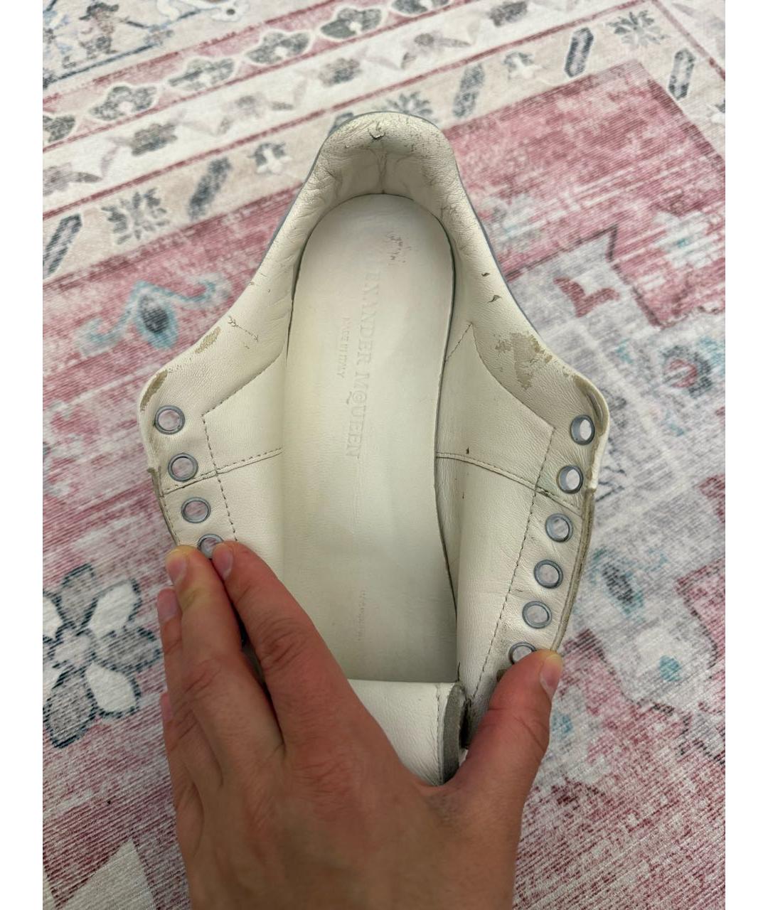 ALEXANDER MCQUEEN Белые кожаные кроссовки, фото 7