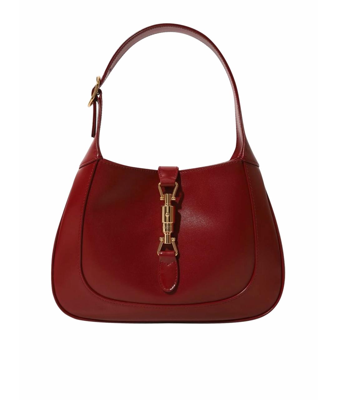 GUCCI Бордовая кожаная сумка с короткими ручками, фото 1