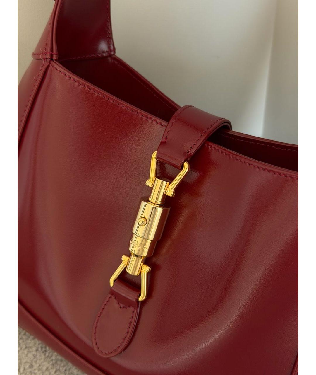 GUCCI Бордовая кожаная сумка с короткими ручками, фото 4