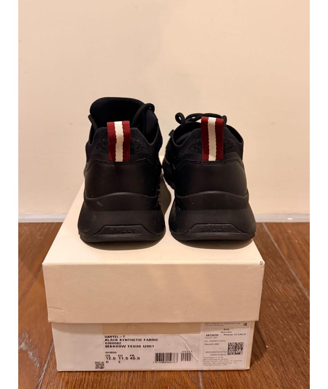 BALLY Черные текстильные низкие кроссовки / кеды, фото 4